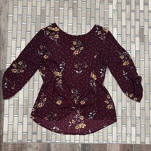 Pink Republic Red Tie Front Blouse